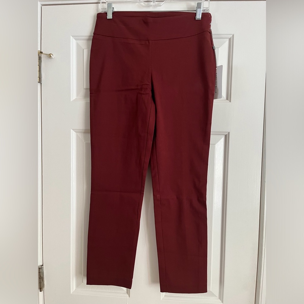 3/$15 NWT CAROLINA BELLE burgundy slim leg pull on pant 6 S